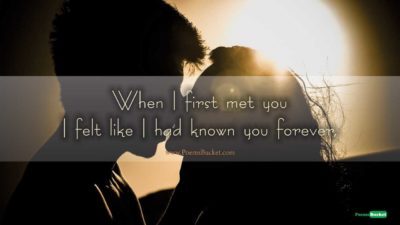 When I First Met You I Felt - Love Poems