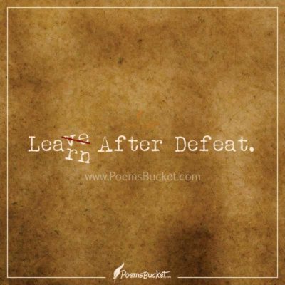 Learn After Defeat - Motivational Quote Pic