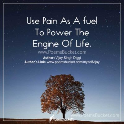 Use Pain As A Fuel - Life Motivational Quote